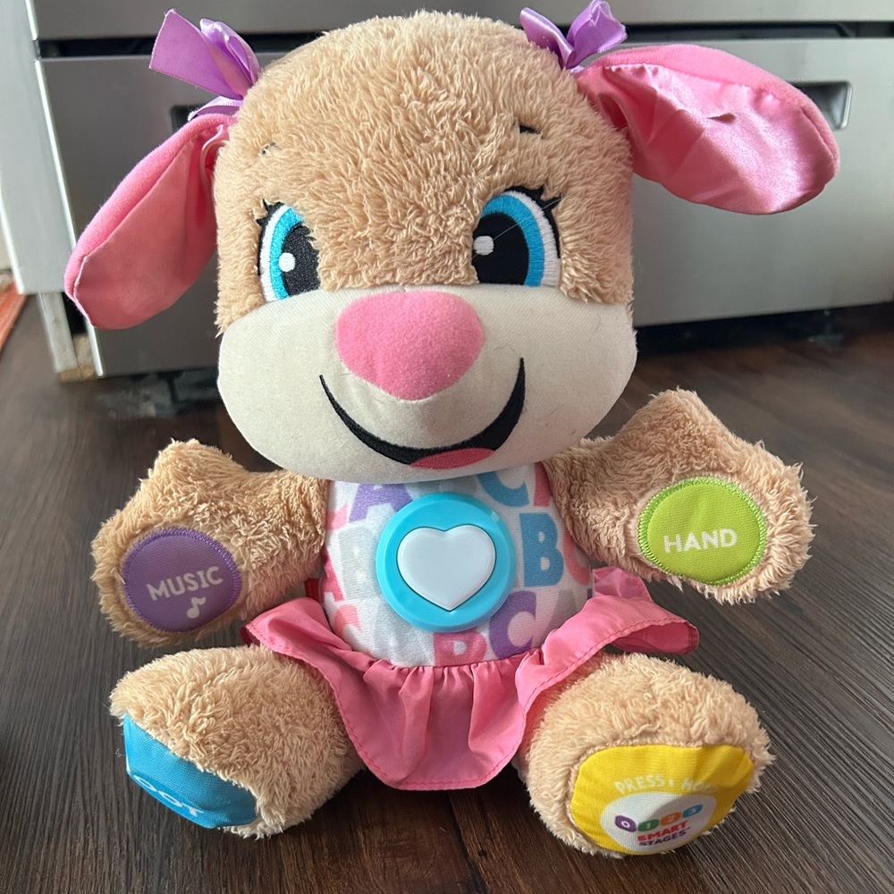 Fisher-Price Plush Dog Baby Toy with Lights Music and Smart Stages Learning